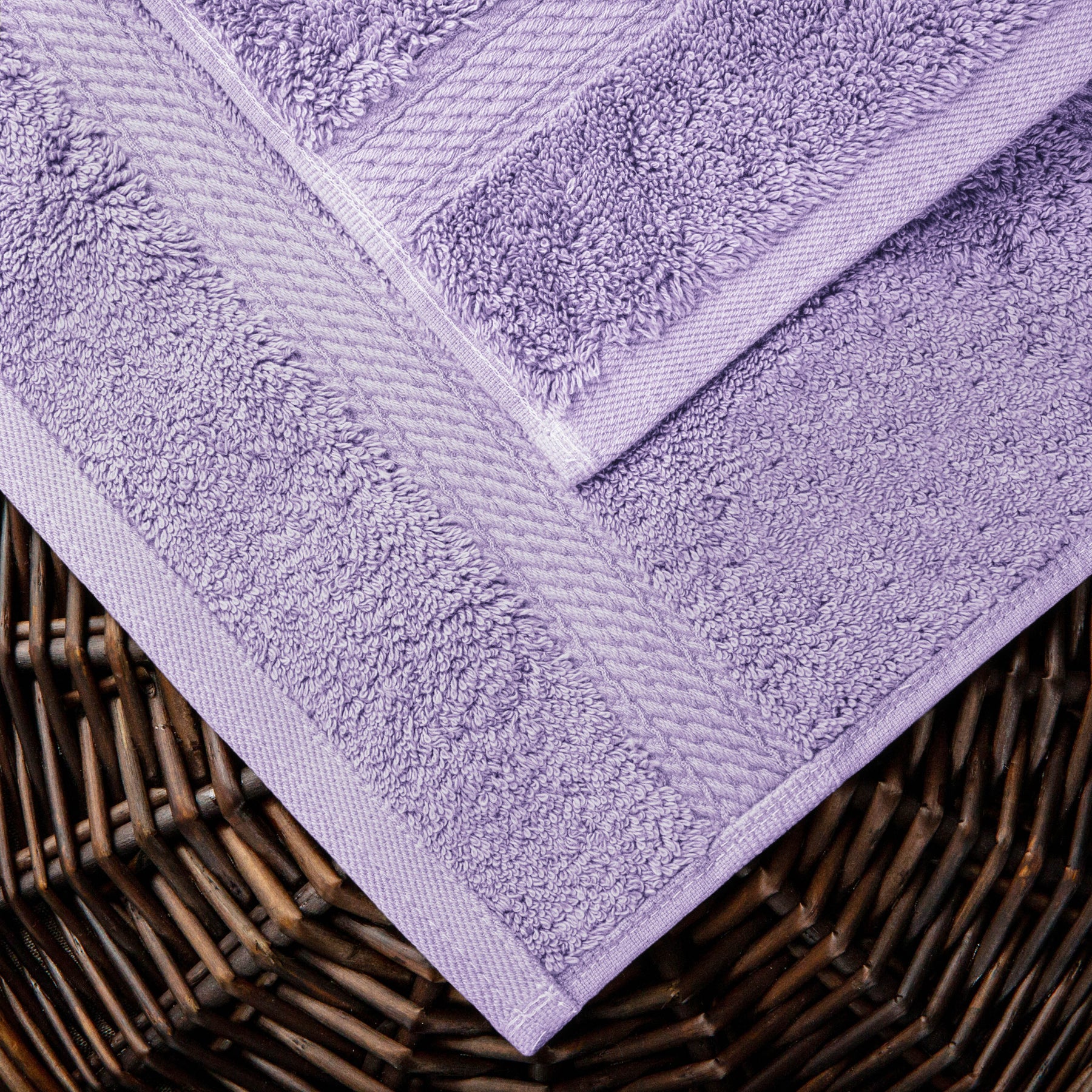 Egyptian Cotton Heavyweight 2 Piece Bath Towel Set - Purple