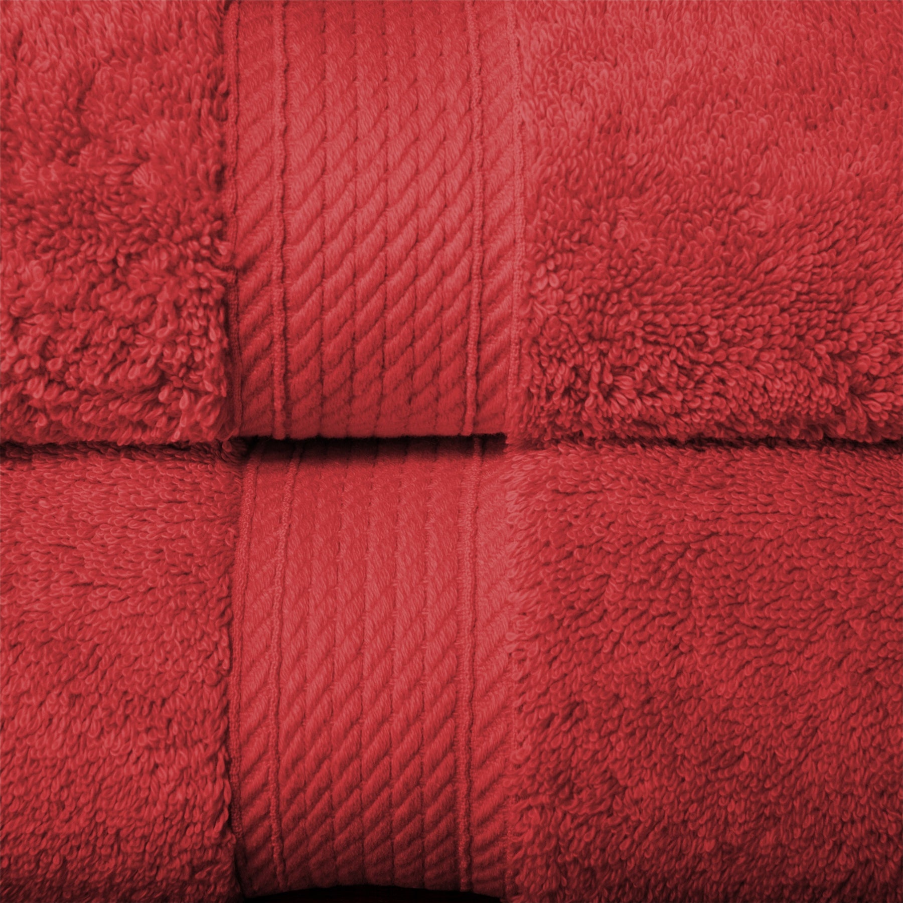 Egyptian Cotton Heavyweight 8 Piece Towel Set - Red