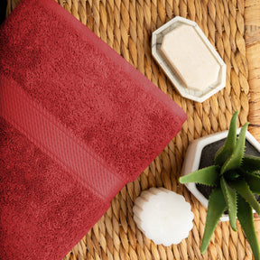 Egyptian Cotton Heavyweight 2 Piece Bath Towel Set - Red