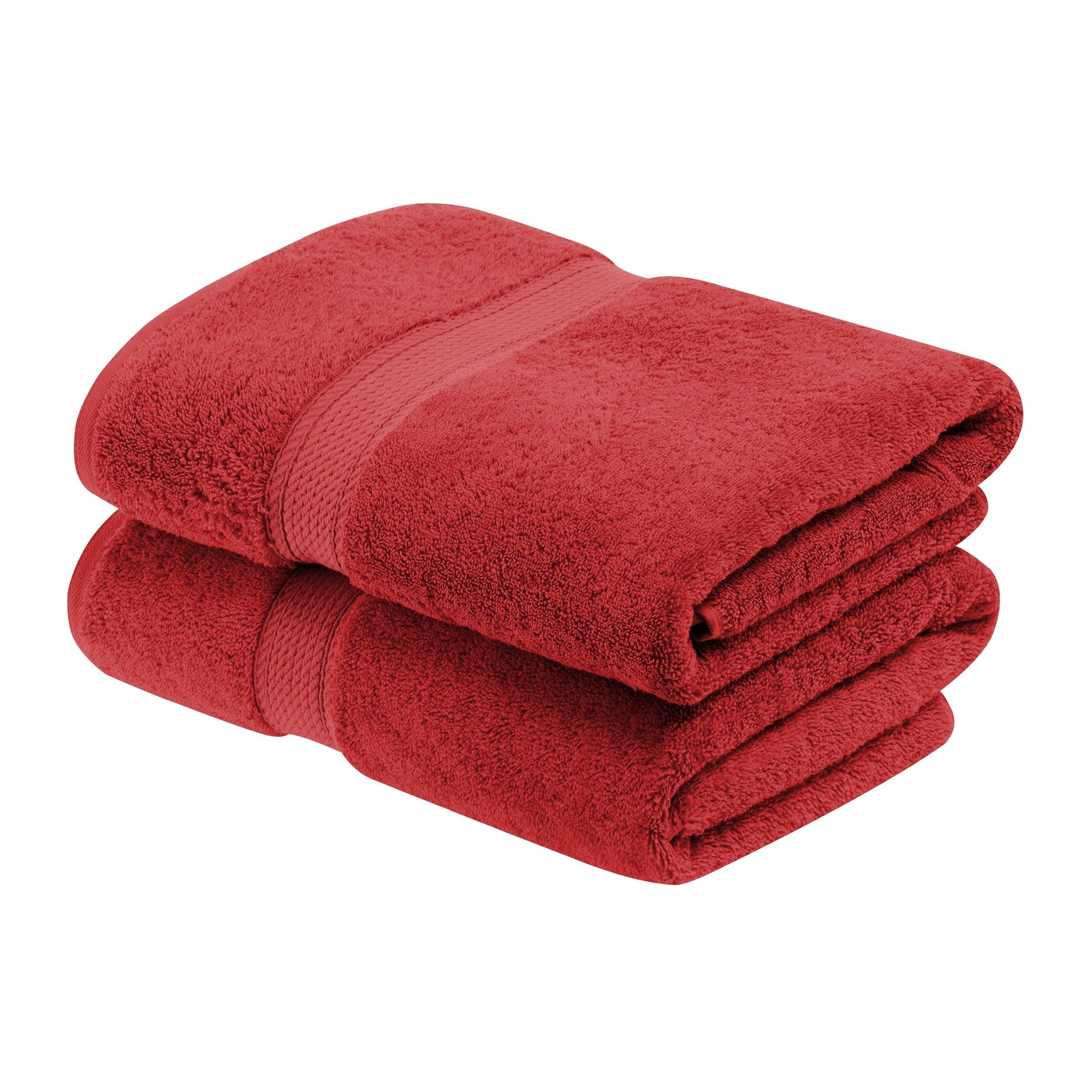 Egyptian Cotton Heavyweight 2 Piece Bath Towel Set - Red