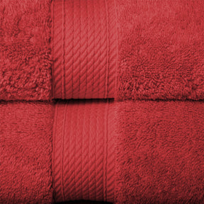 Superior Egyptian Cotton Heavyweight 6 Piece Bath Towel Set - Red