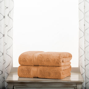 Egyptian Cotton Heavyweight 2 Piece Bath Towel Set - Rust