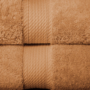 Superior Egyptian Cotton Heavyweight 6 Piece Bath Towel Set - rust