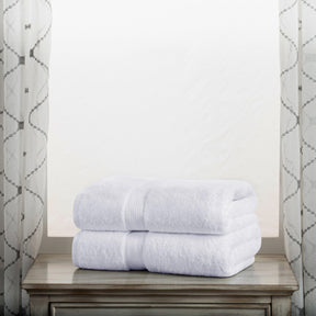 Egyptian Cotton Heavyweight 2 Piece Bath Towel Set - White