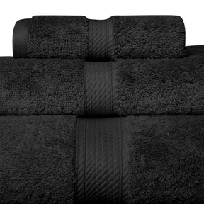 Egyptian Cotton Heavyweight 3 Piece Bath Towel Set - Black