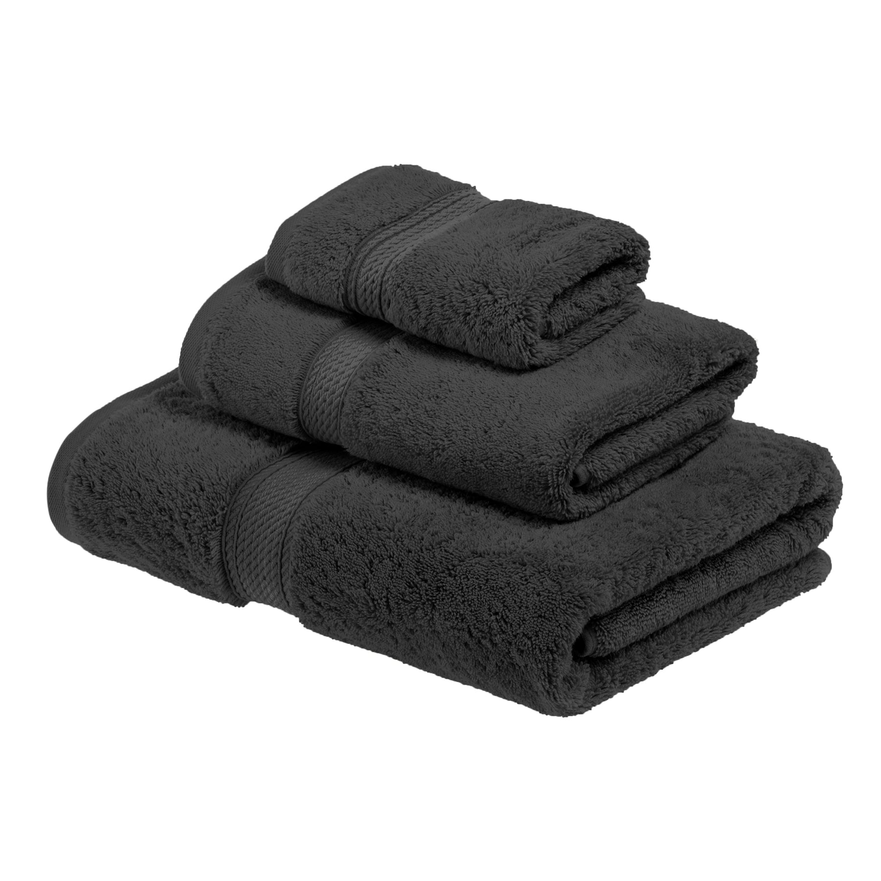 Egyptian Cotton Heavyweight 3 Piece Bath Towel Set - Charcoal