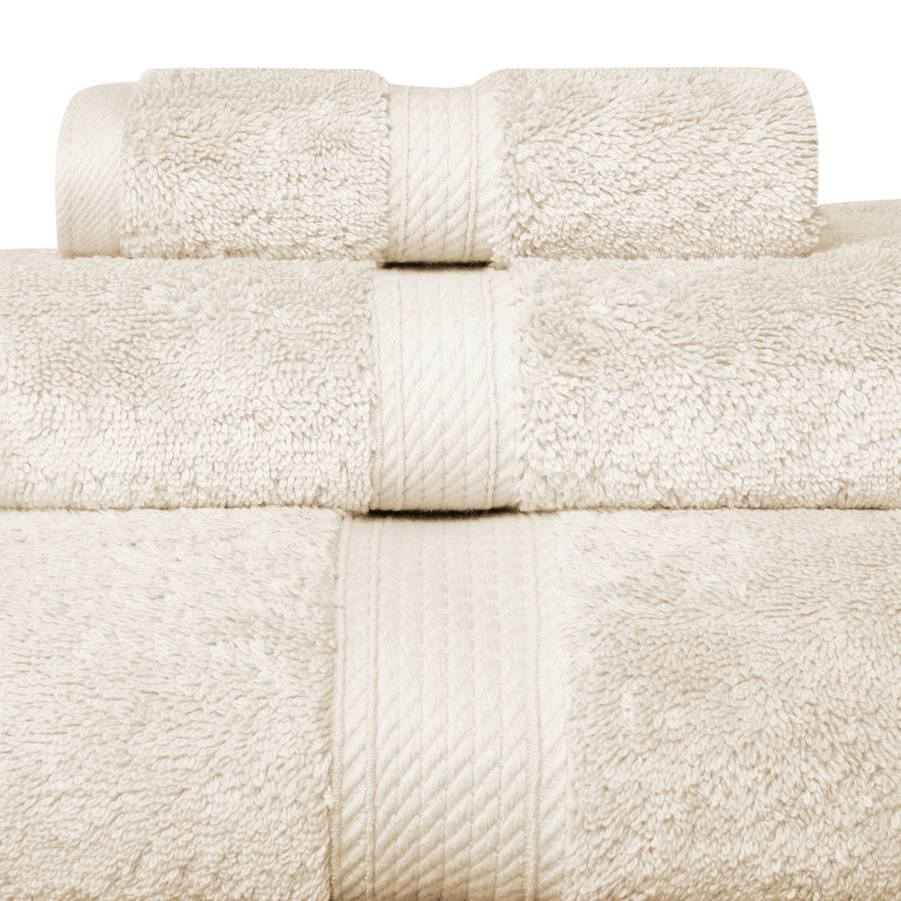 Egyptian Cotton Heavyweight 3 Piece Bath Towel Set - Cream
