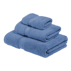 Egyptian Cotton Heavyweight 3 Piece Bath Towel Set - Denim Blue