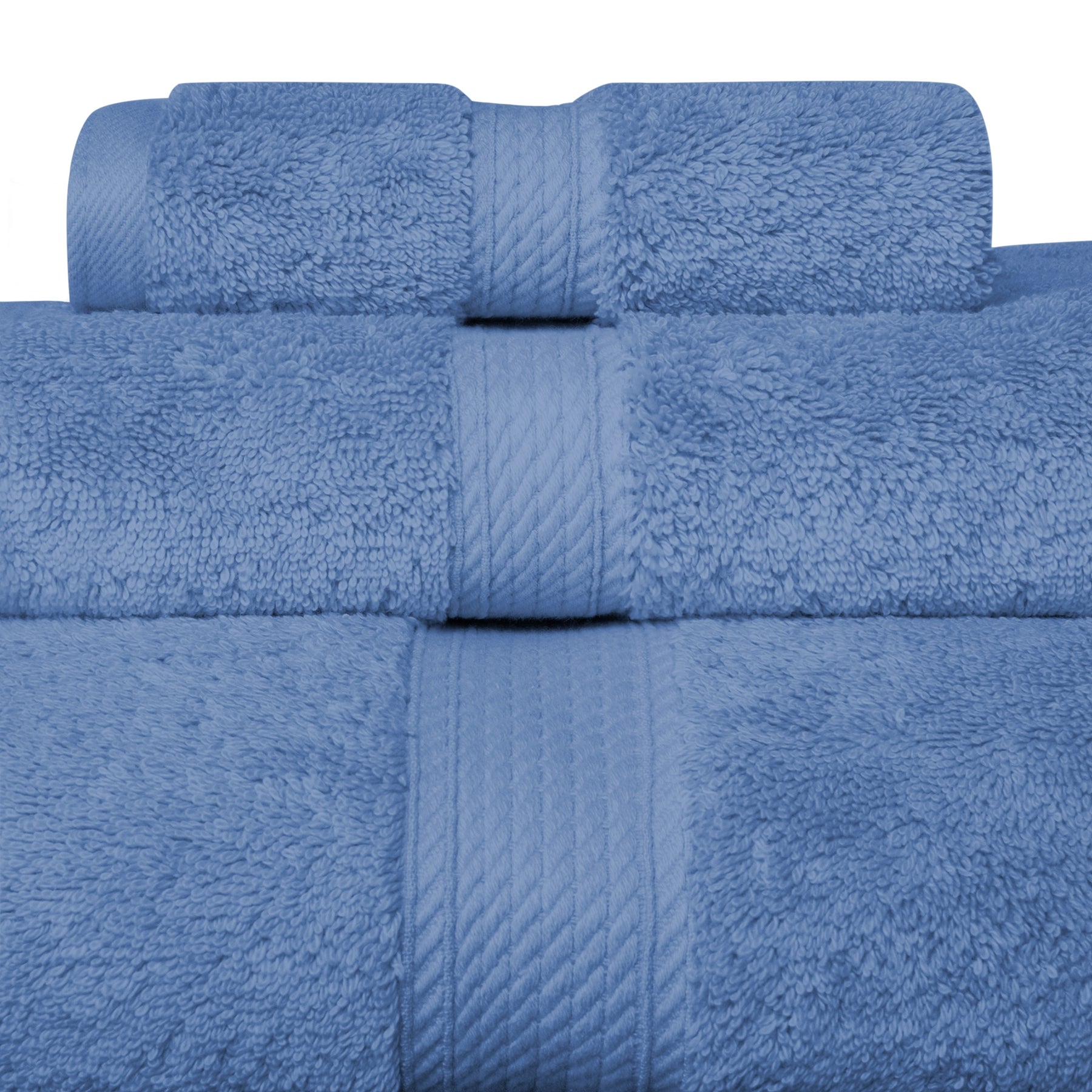 Egyptian Cotton Heavyweight 3 Piece Bath Towel Set - Denim Blue