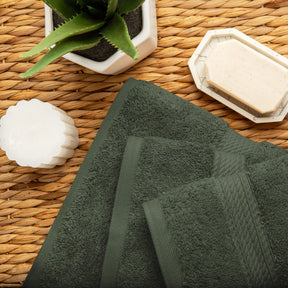 Egyptian Cotton Heavyweight 3 Piece Bath Towel Set - Forest Green