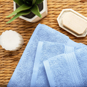 Egyptian Cotton Heavyweight 3 Piece Bath Towel Set - Light Blue