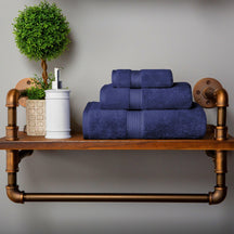 Egyptian Cotton Heavyweight 3 Piece Bath Towel Set - Navy Blue