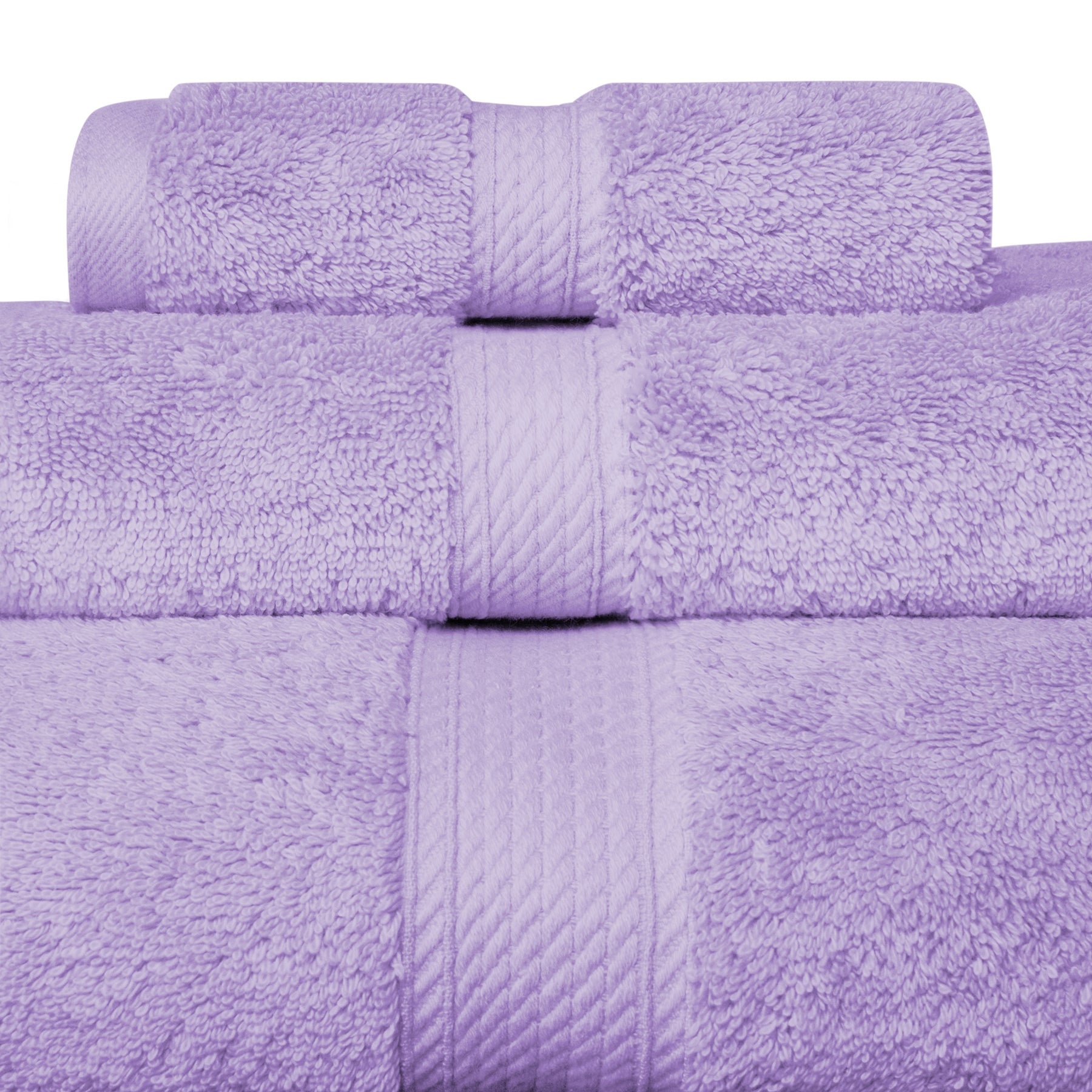 Egyptian Cotton Heavyweight 3 Piece Bath Towel Set - Purple