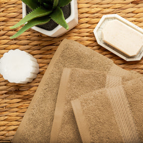 Egyptian Cotton Heavyweight 3 Piece Bath Towel Set - Toast