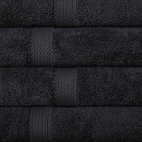 Superior Egyptian Cotton Plush Heavyweight Absorbent Luxury Soft 9-Piece Towel Set - Black
