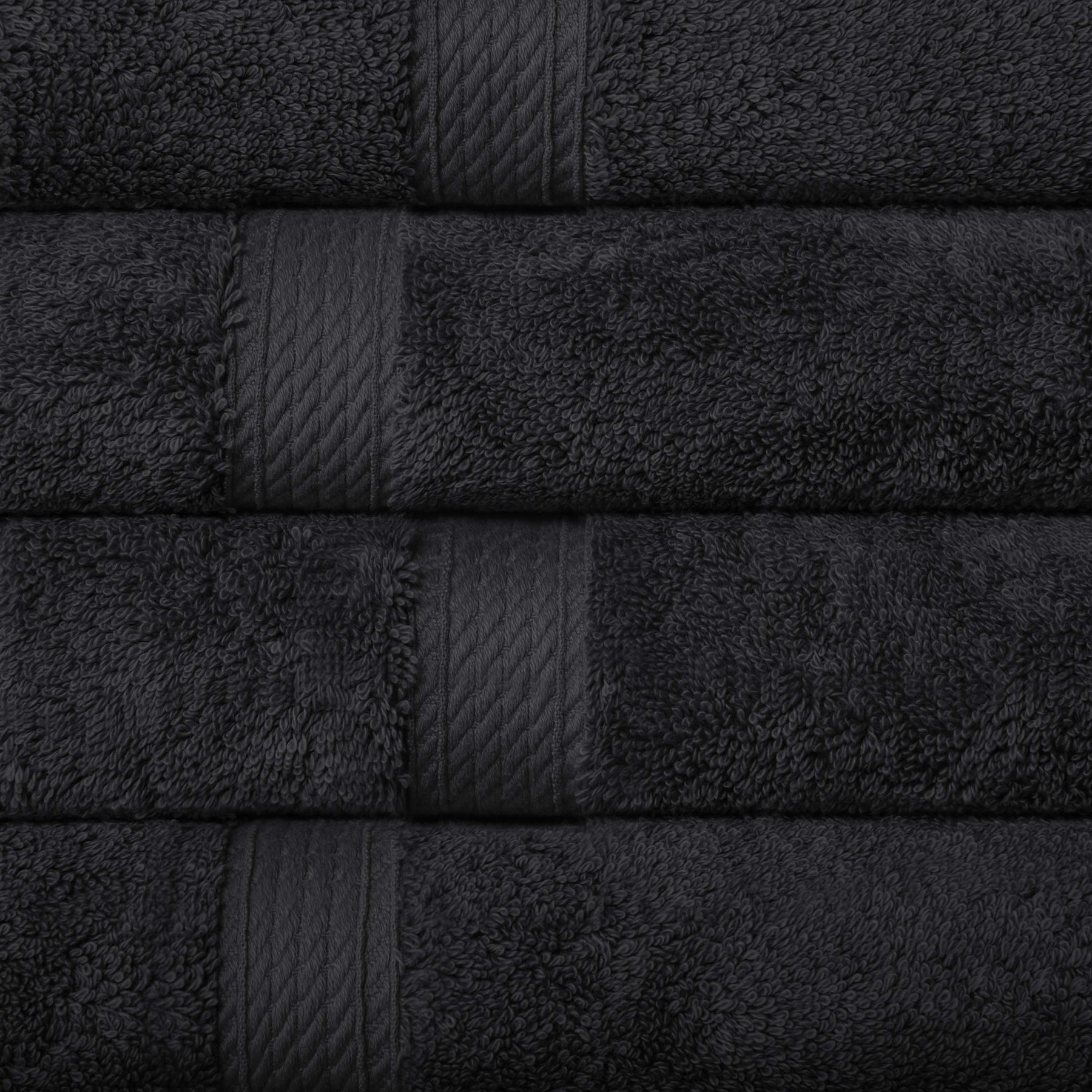 Superior Egyptian Cotton Plush Heavyweight Absorbent Luxury Soft Bath Towel -  Black