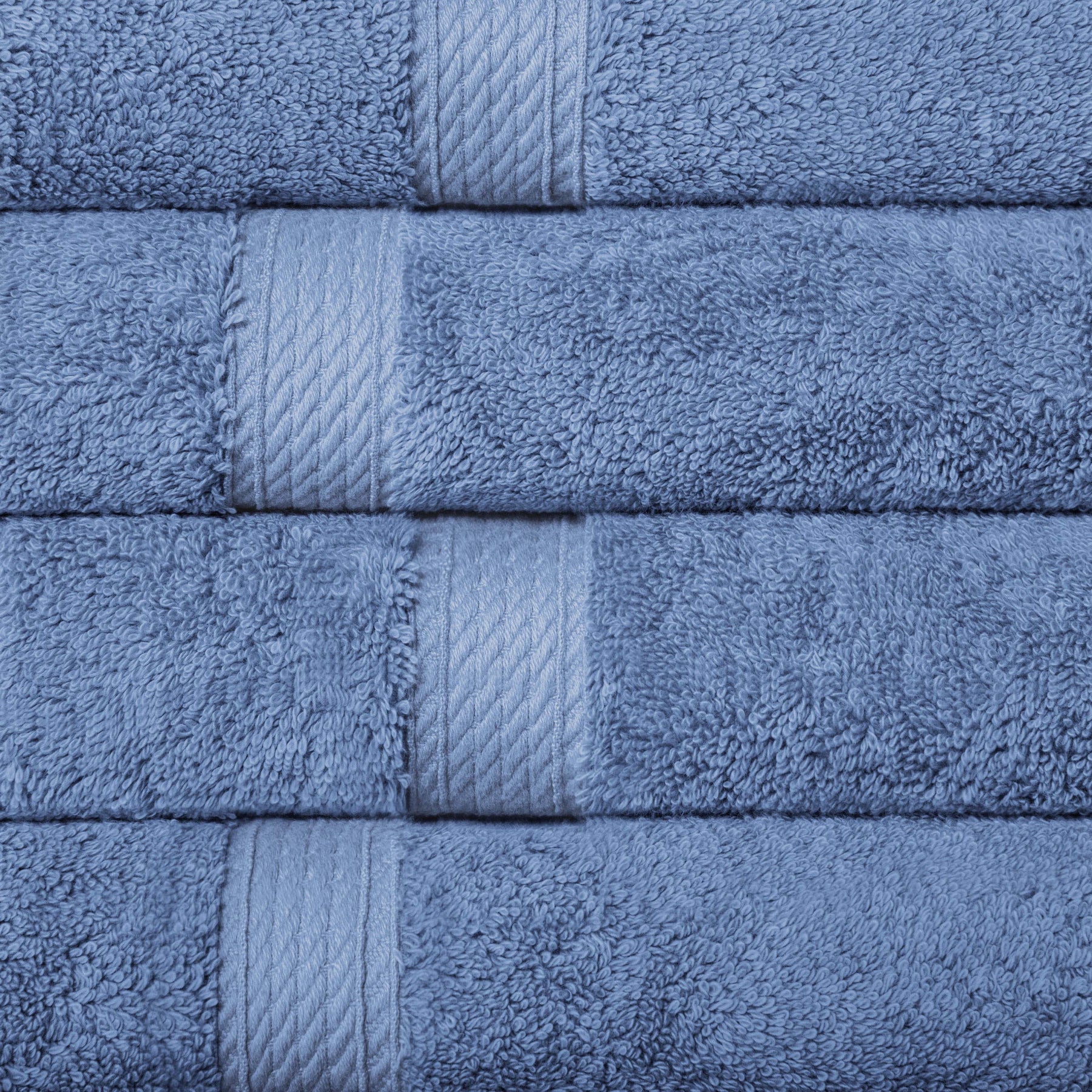 Superior Egyptian Cotton Plush Heavyweight Absorbent Luxury Soft 9-Piece Towel Set - Denim Blue