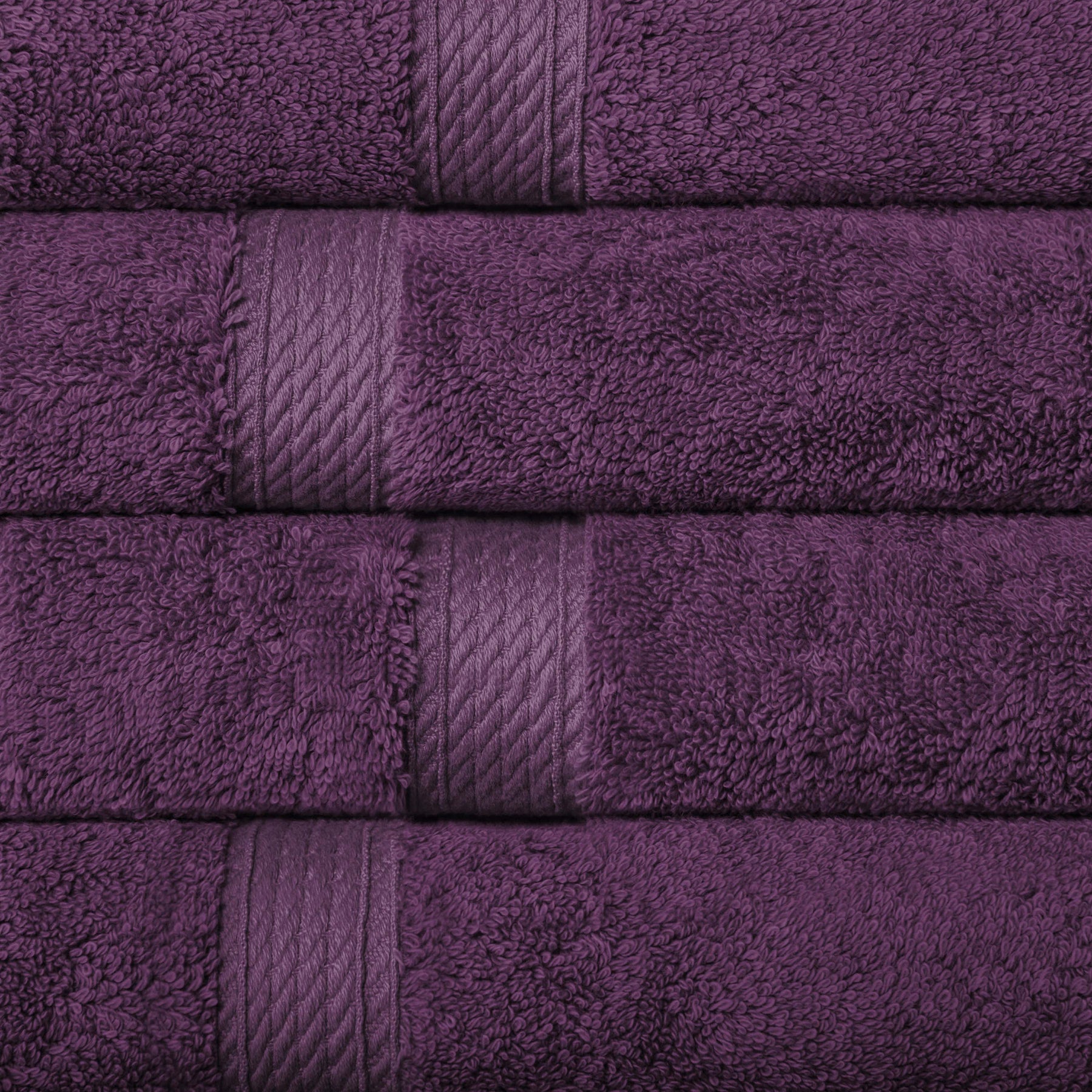 Superior Egyptian Cotton Plush Heavyweight Absorbent Luxury Soft 9-Piece Towel Set - Plum