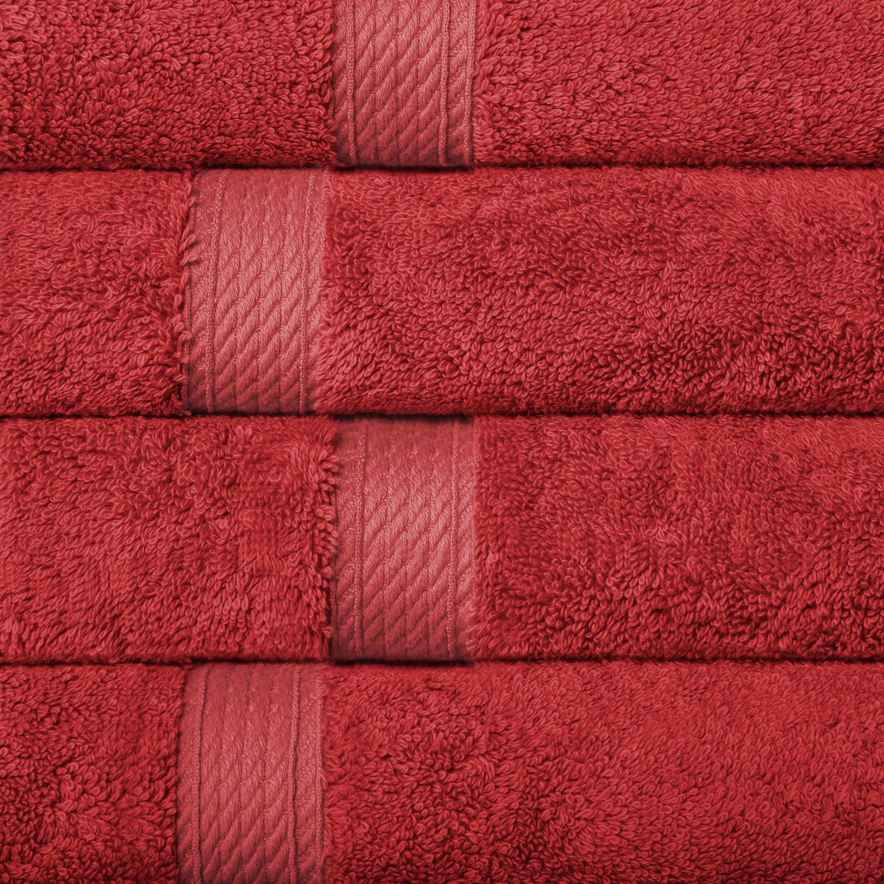 Solid Egyptian Cotton 4 Piece Hand Towel Set - Red