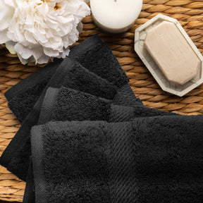 Superior Egyptian Cotton Plush Heavyweight Absorbent Luxury Soft Bath Towel - Black