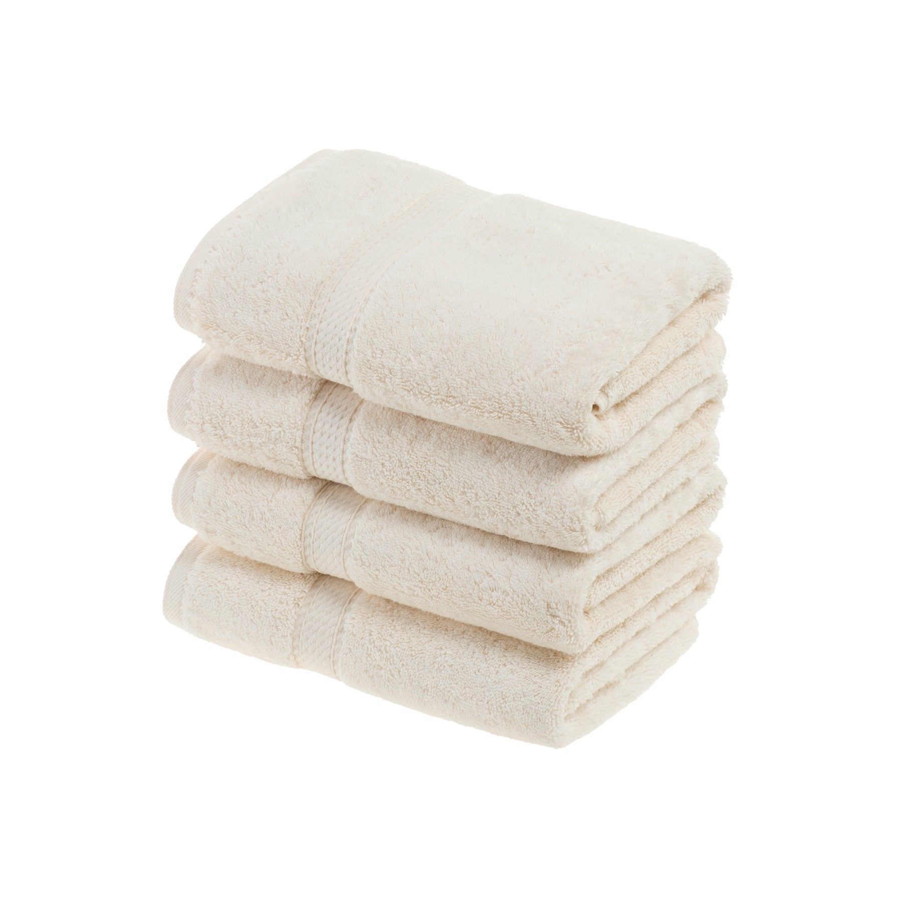 Solid Egyptian Cotton 4 Piece Hand Towel Set - Cream
