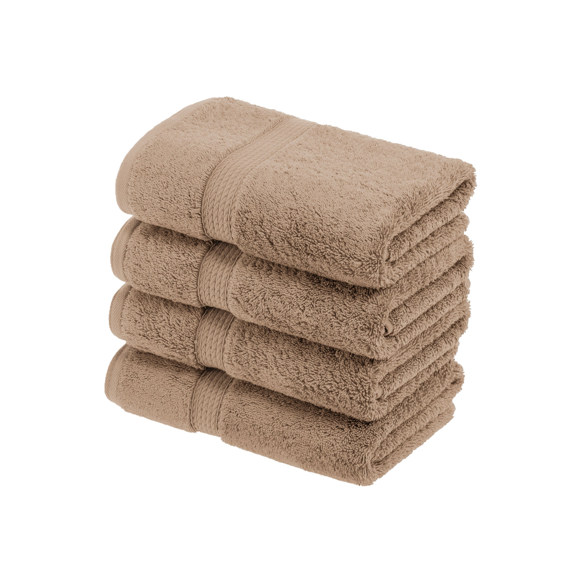 Solid Egyptian Cotton 4 Piece Hand Towel Set - Latte