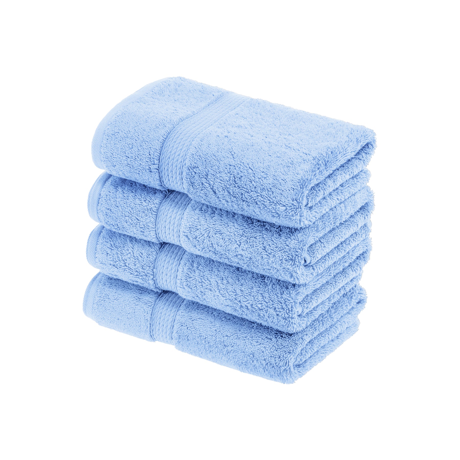 Solid Egyptian Cotton 4 Piece Hand Towel Set - Light Blue