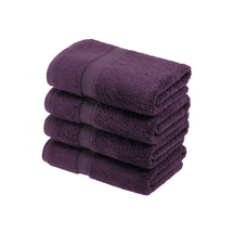 Solid Egyptian Cotton 4 Piece Hand Towel Set - Plum