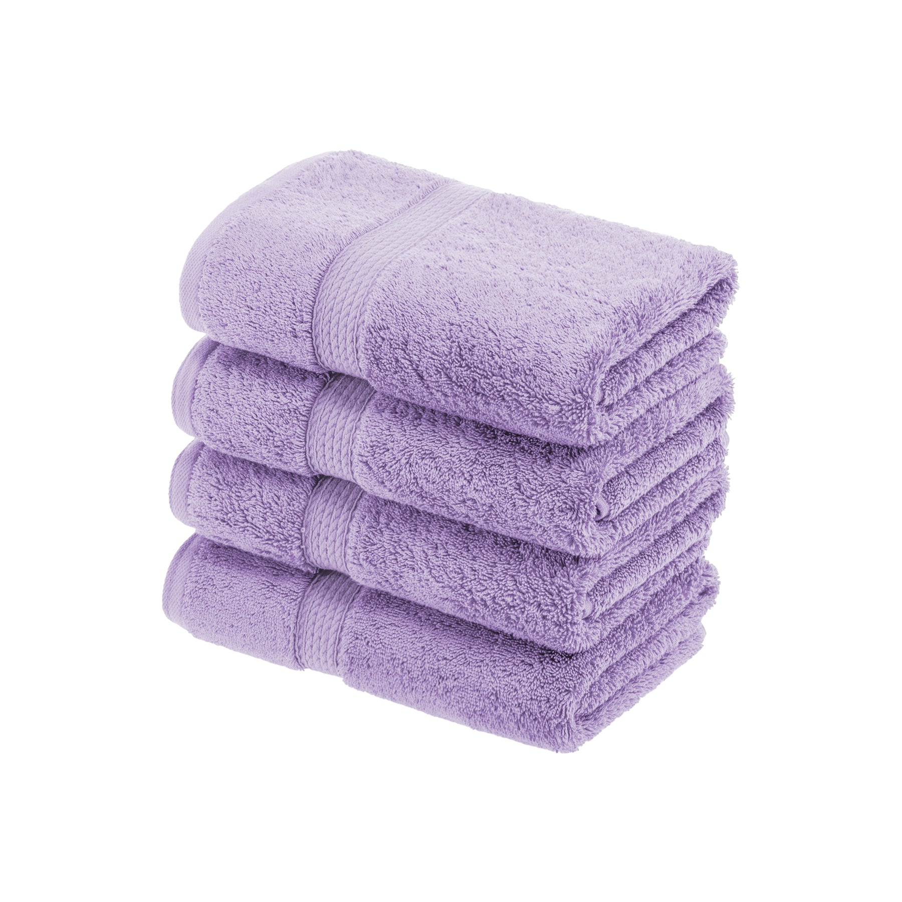Solid Egyptian Cotton 4 Piece Hand Towel Set - Purple
