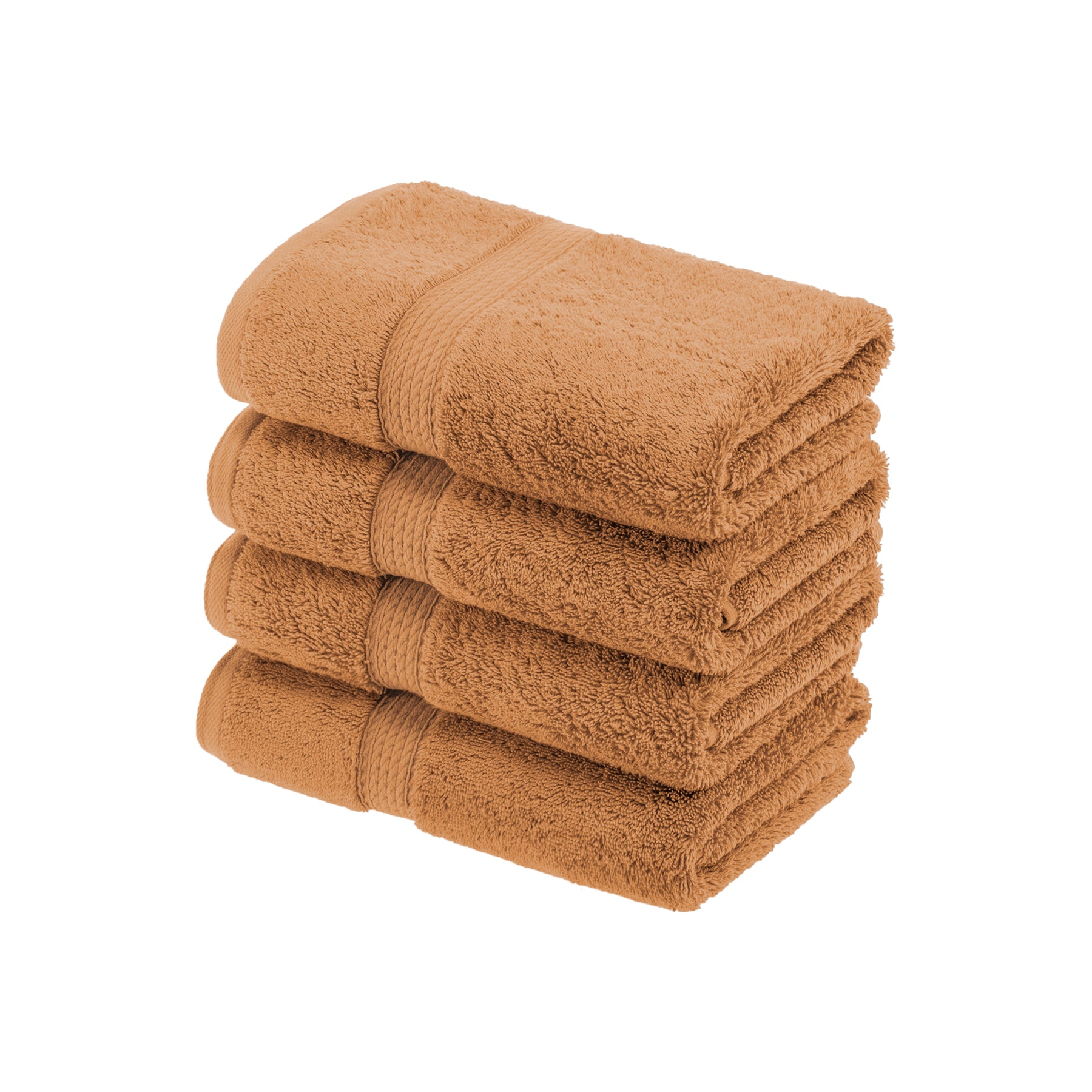 Solid Egyptian Cotton 4 Piece Hand Towel Set - Rust