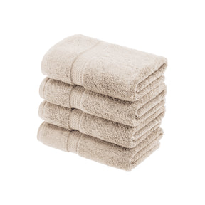 Solid Egyptian Cotton 4 Piece Hand Towel Set - Stone