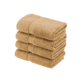Solid Egyptian Cotton 4 Piece Hand Towel Set - Toast