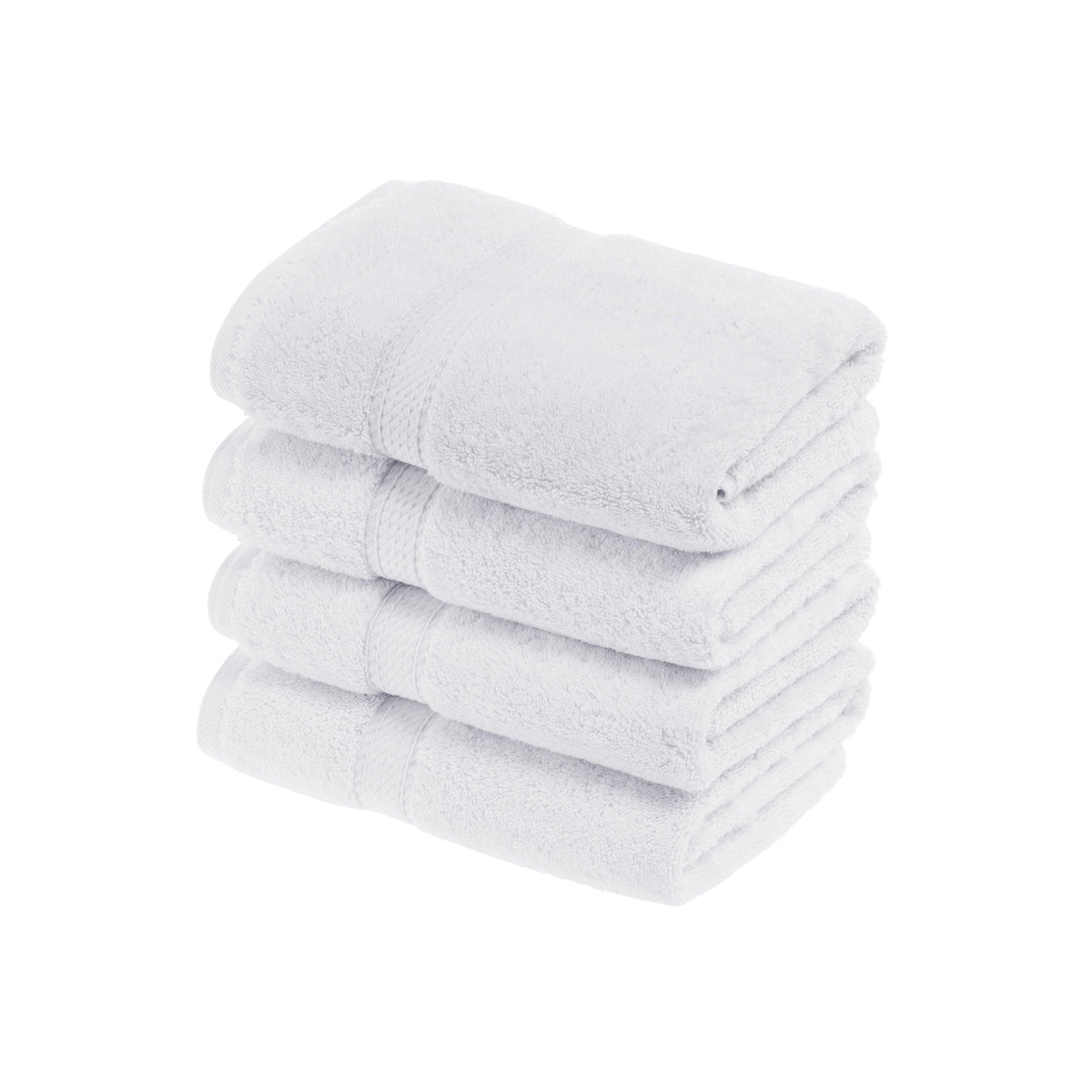 Solid Egyptian Cotton 4 Piece Hand Towel Set - White