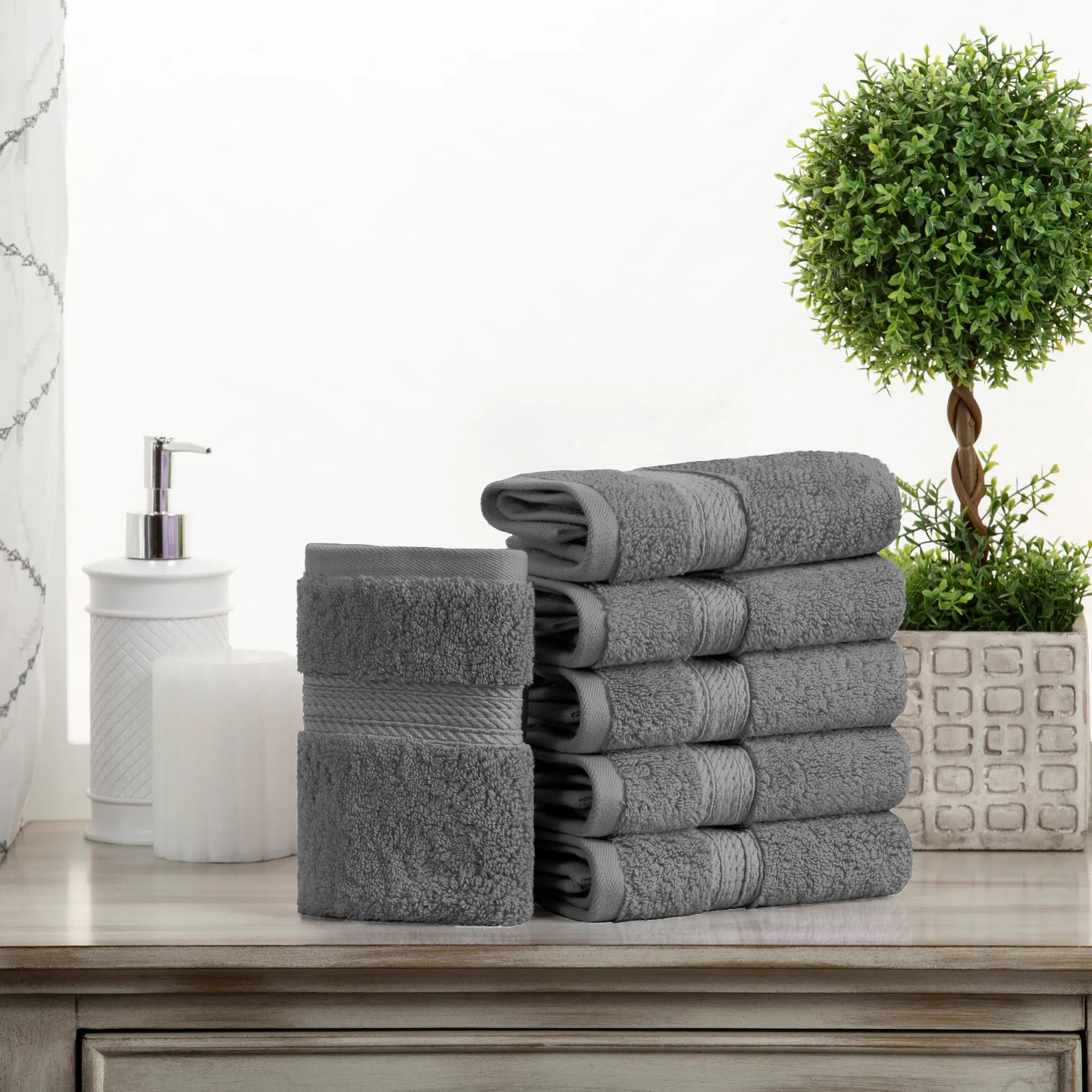 Egyptian Cotton Face Towel Set of 6 by Madison