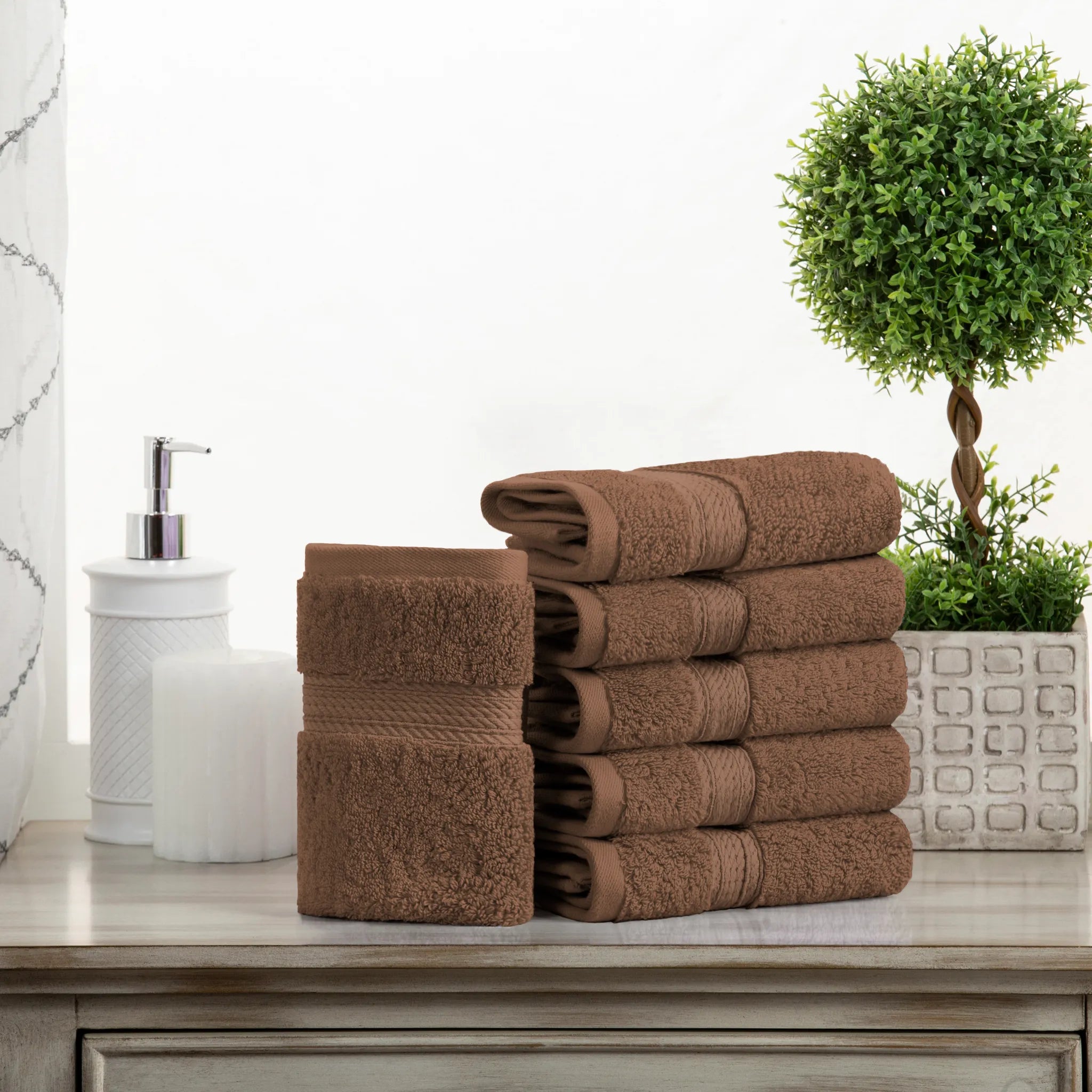 Egyptian Cotton Face Towel Set of 6 by Madison