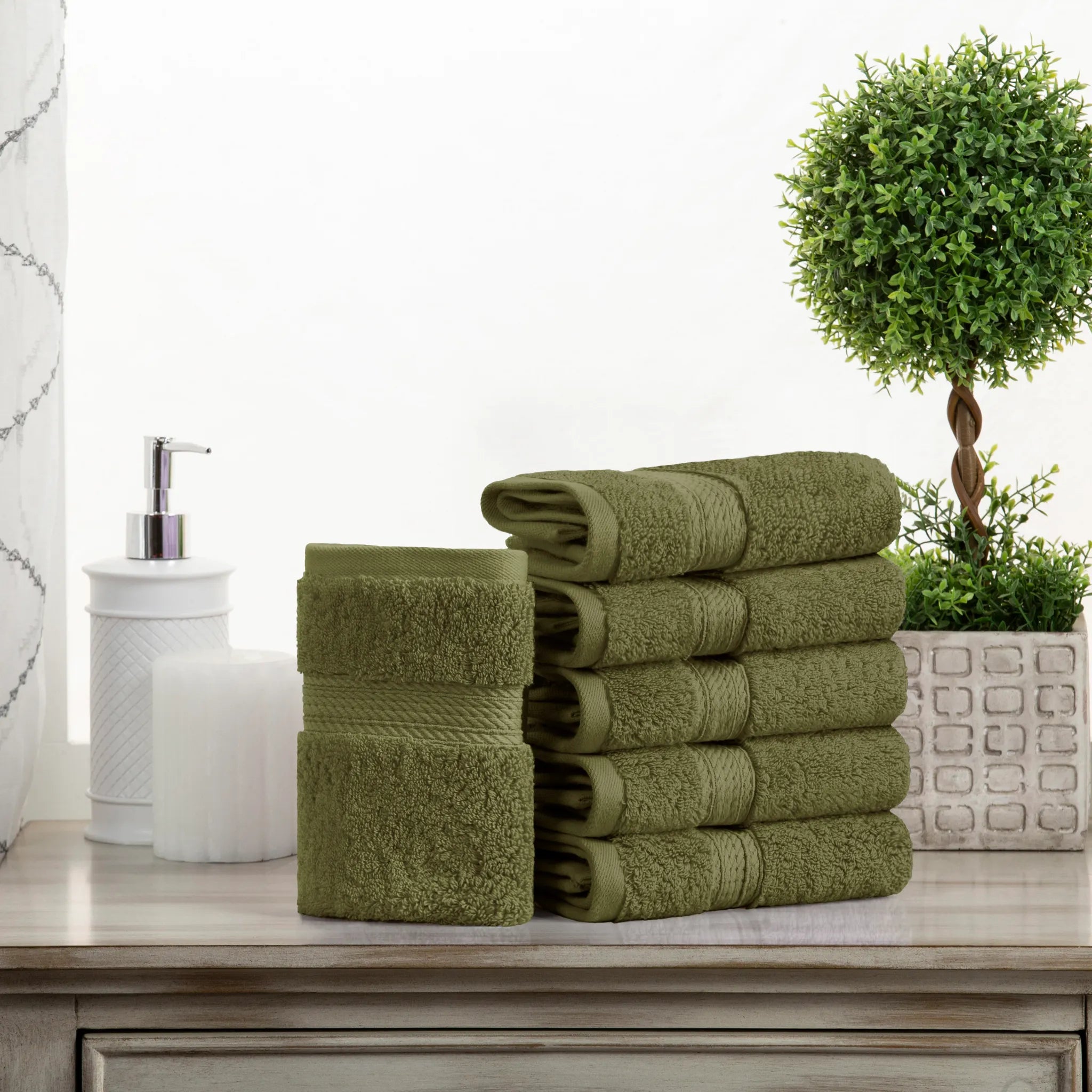 Egyptian Cotton Face Towel Set of 6 by Madison