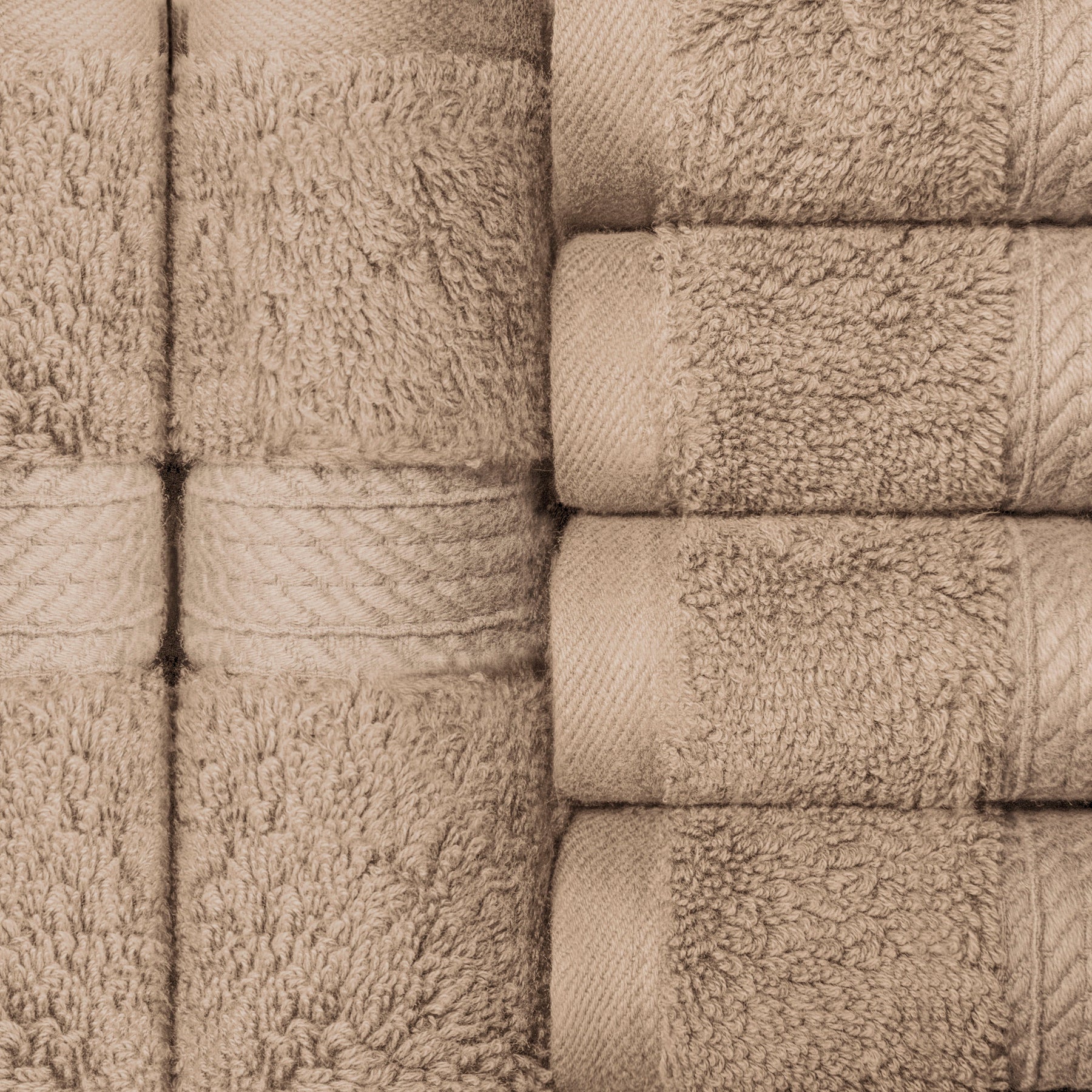 Egyptian Cotton Heavyweight 6 Piece Face Towel/ Washcloth Set - Latte