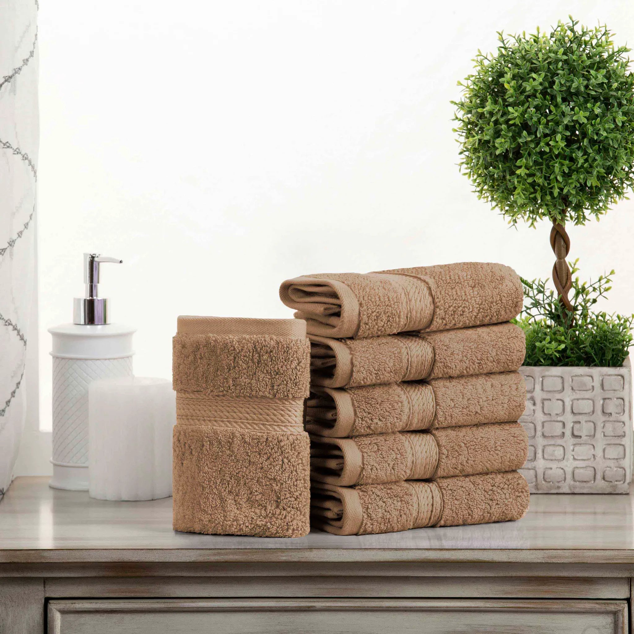 Egyptian Cotton Face Towel Set of 6 by Madison