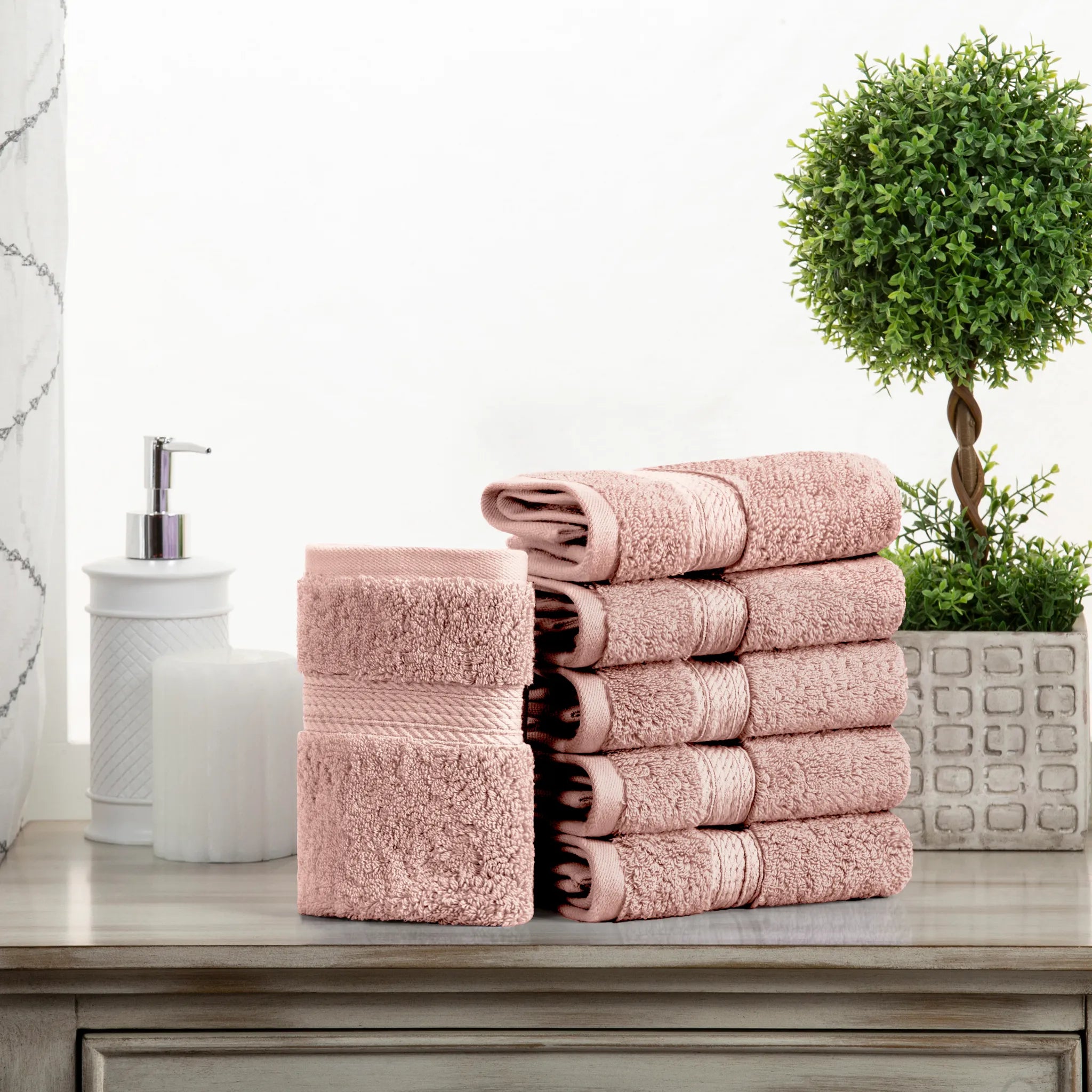 Egyptian Cotton Face Towel Set of 6 by Madison