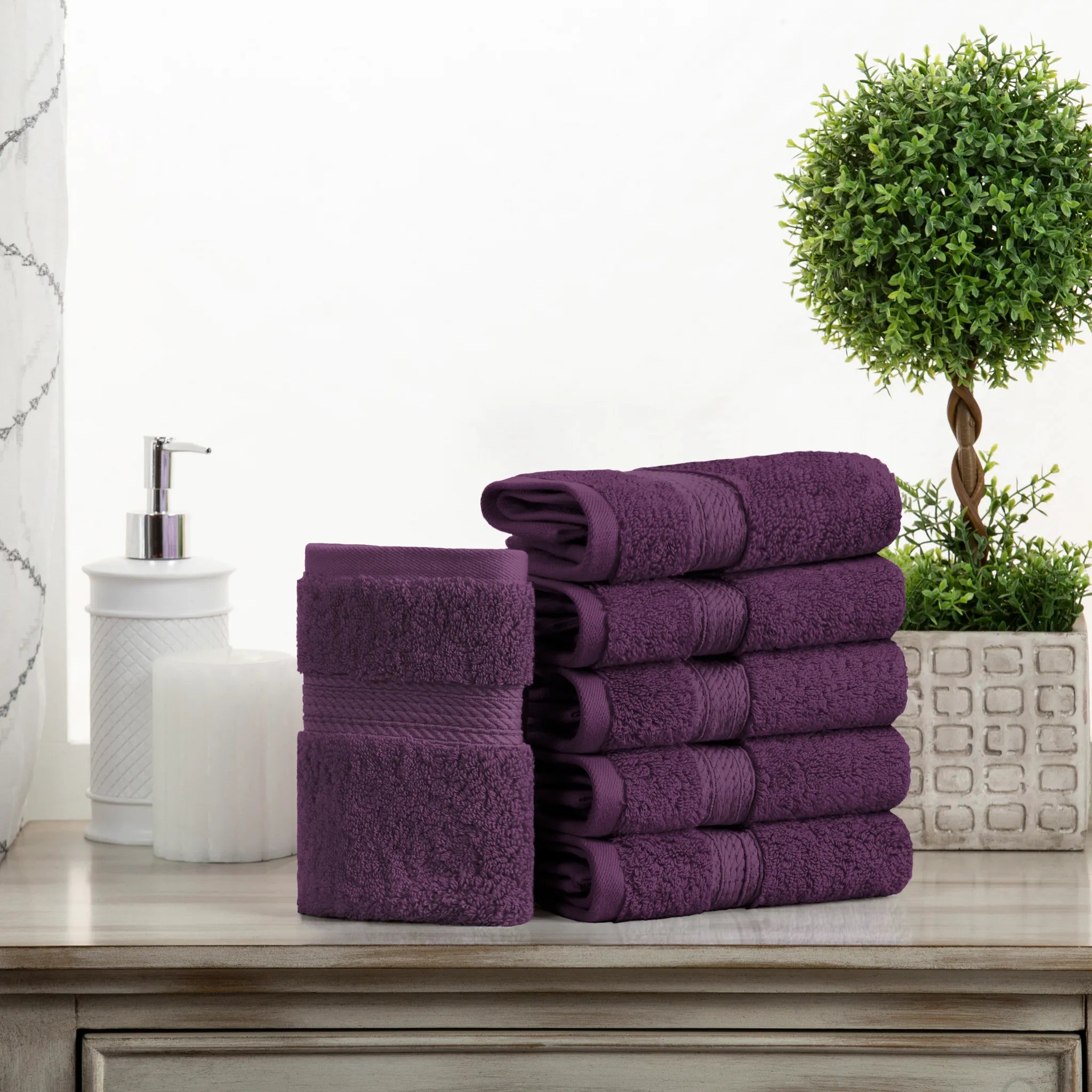 Egyptian Cotton Face Towel Set of 6 by Madison
