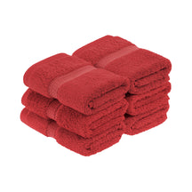 Egyptian Cotton Heavyweight 6 Piece Face Towel/ Washcloth Set - Red