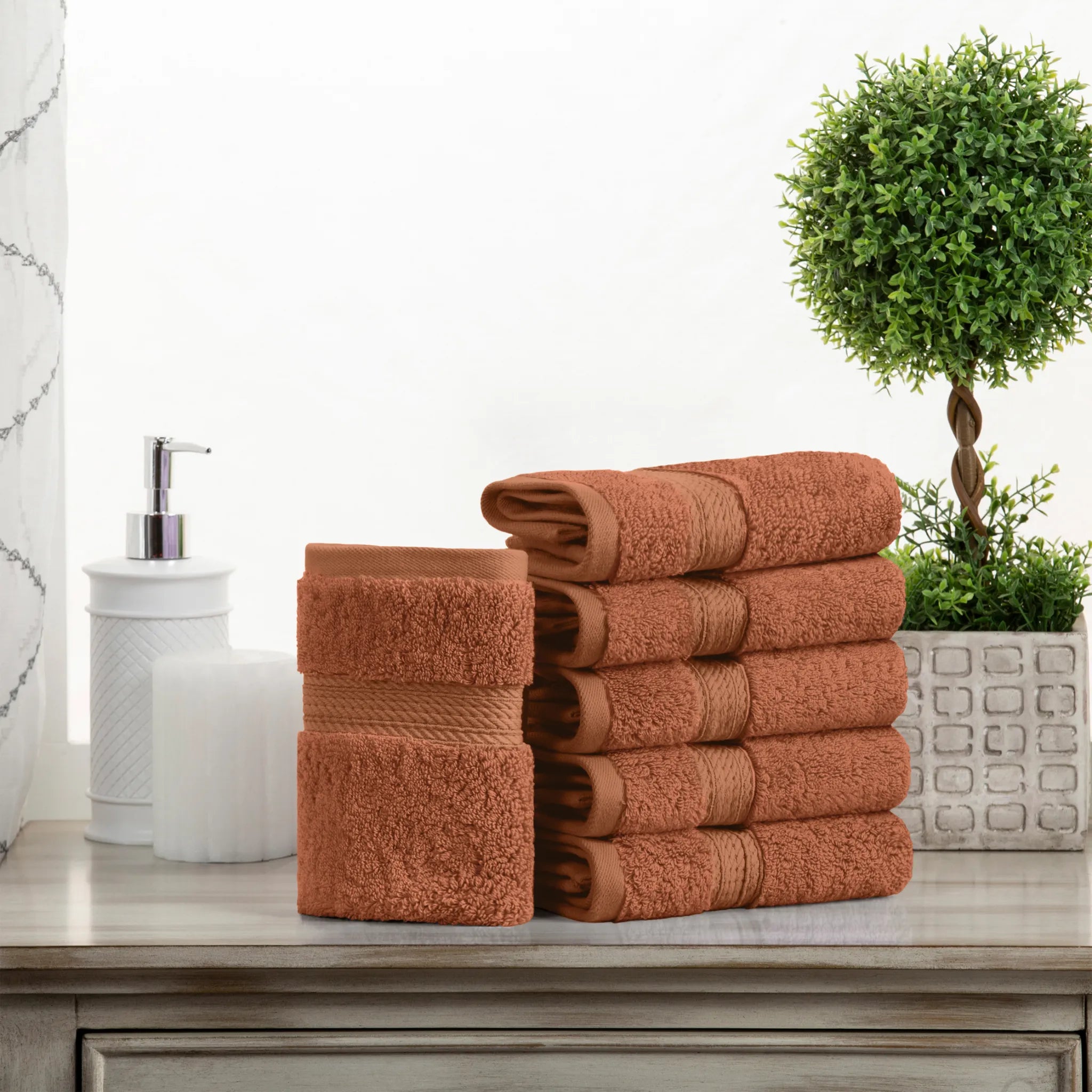 Egyptian Cotton Face Towel Set of 6 by Madison