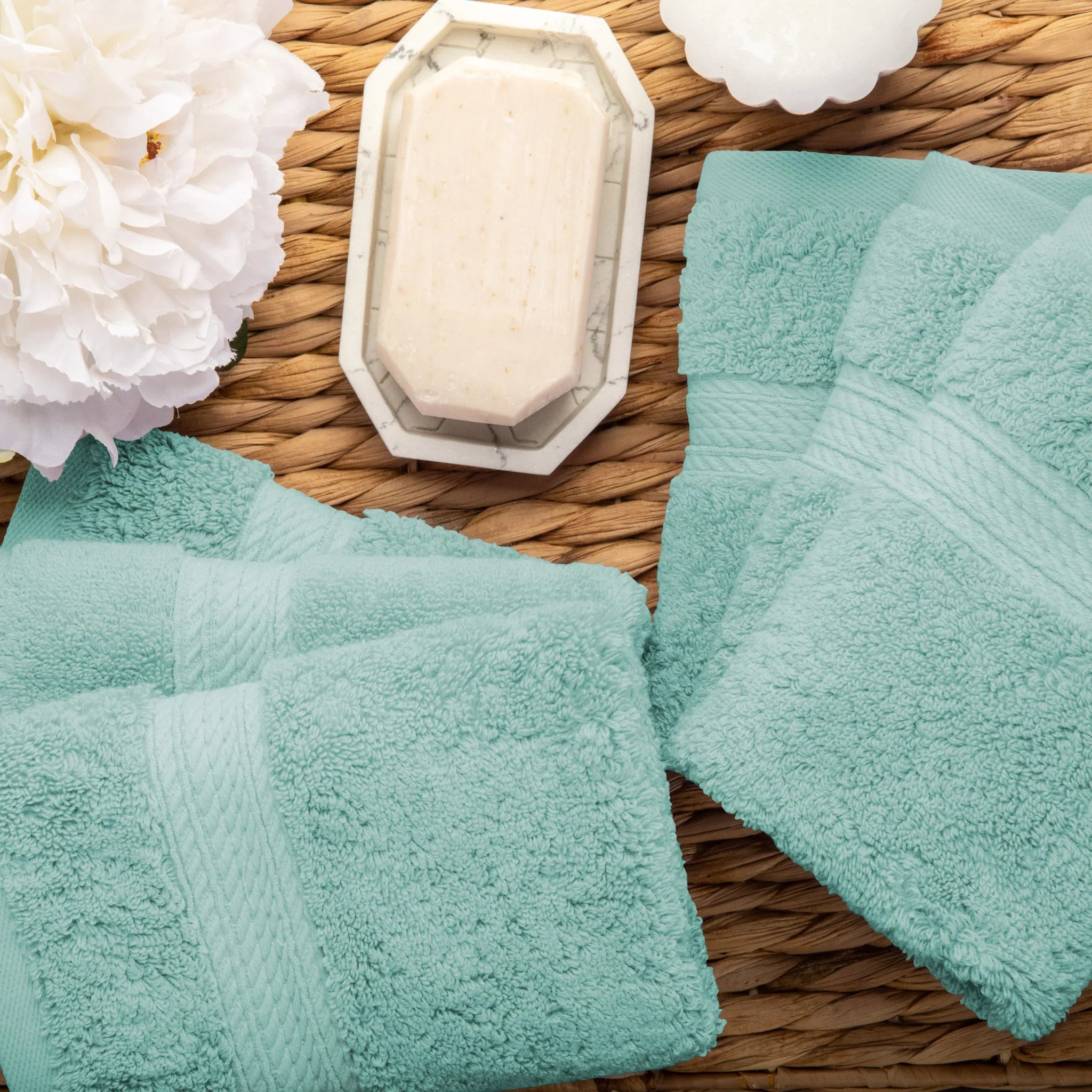Superior Madison Egyptian Cotton Plush Face Towel Washcloth Set of 6 - Egyptian Cotton Face Towel by Superior Brand