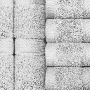 Egyptian Cotton Heavyweight 6 Piece Face Towel/ Washcloth Set - Silver