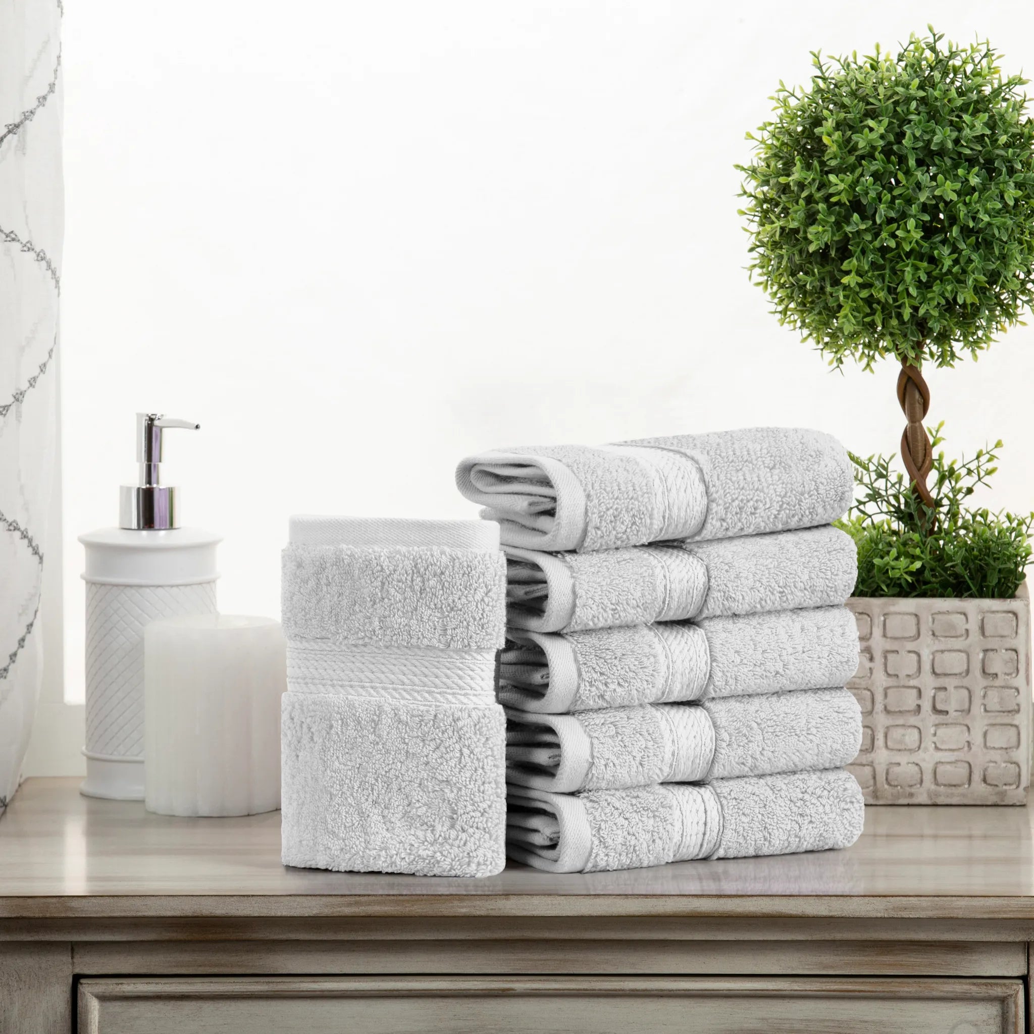 Egyptian Cotton Face Towel Set of 6 by Madison