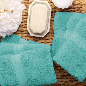 Egyptian Cotton Heavyweight 6 Piece Face Towel/ Washcloth Set - Turquoise