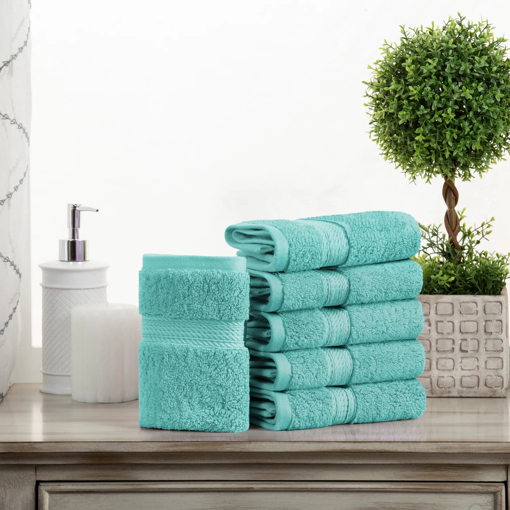 Egyptian Cotton Face Towel Set of 6 by Madison