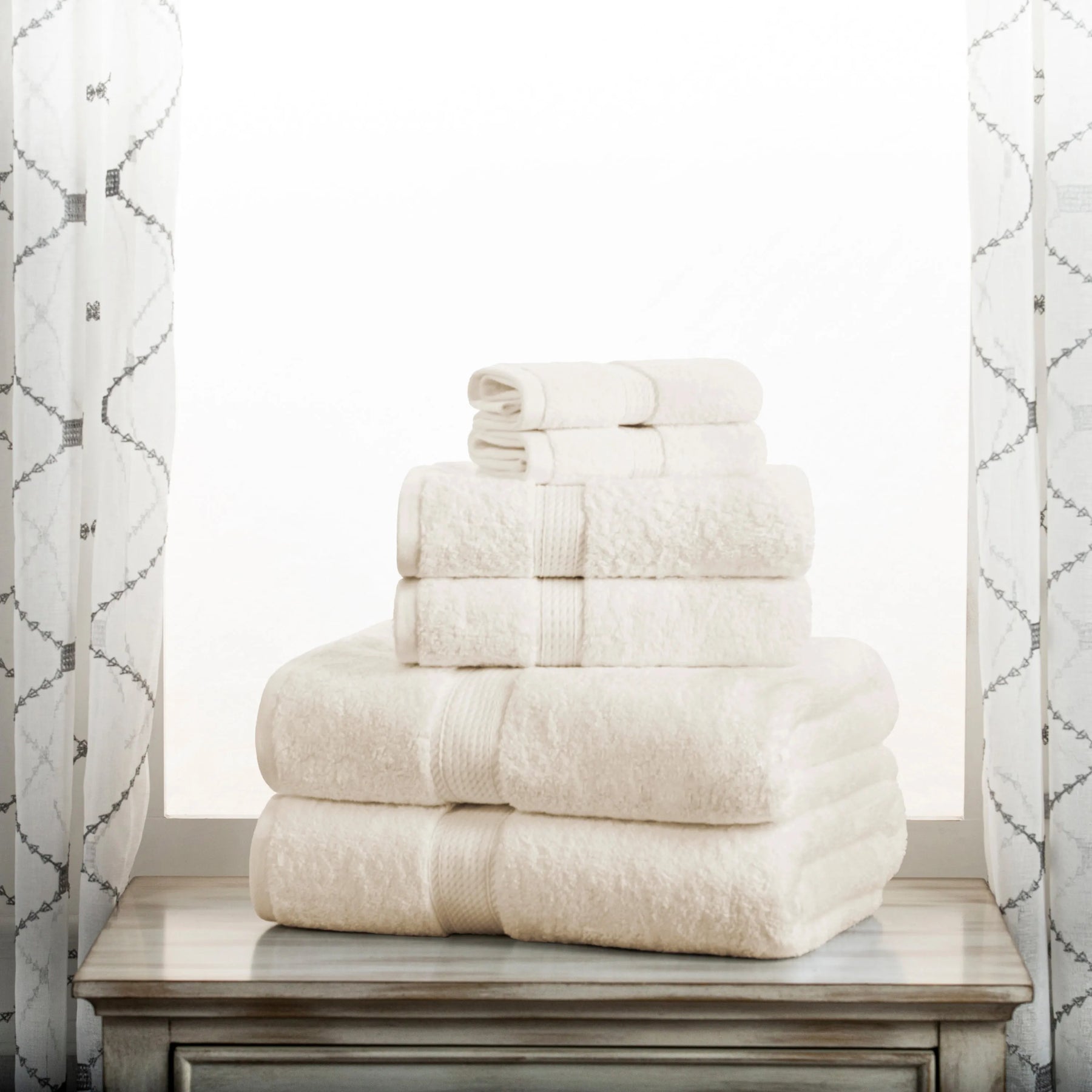 Superior Derry Solid Egyptian Cotton 3-piece Towel Set, White 