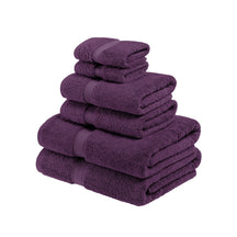 Superior Egyptian Cotton Heavyweight 6 Piece Bath Towel Set - Plum