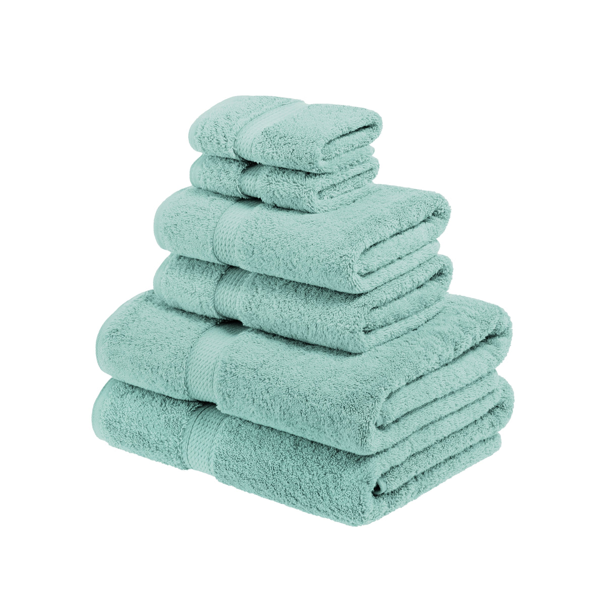 Superior Egyptian Cotton Heavyweight 6 Piece Bath Towel Set - Sea Foam